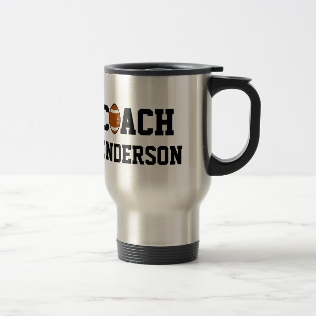 Football Coach Personalized Travel Mug (Right)