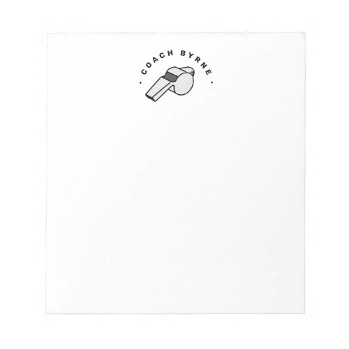 Football Coach Referee Whistle  Notepad