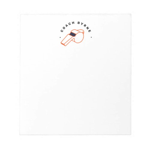 Football Coach Referee Whistle  Notepad