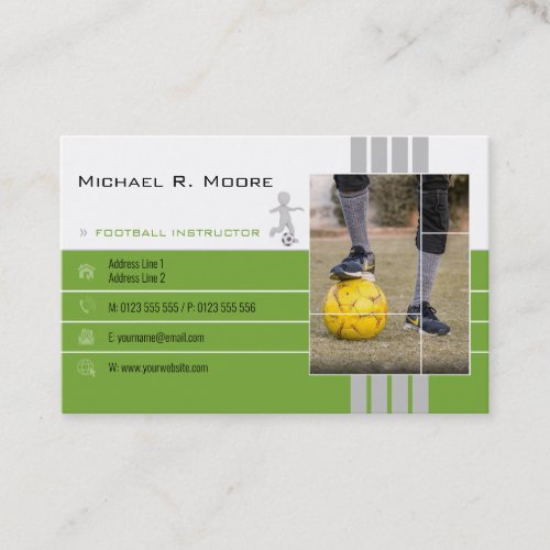 Football Coach  Sports Gifts Green Business Card