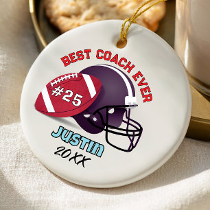 football coach sports team custom text ceramic ornament