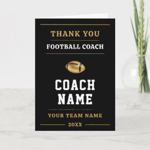 Football Coach Team Appreciation Gift Thank You Card