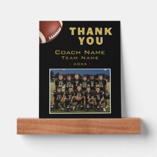 Football Coach Team Name Photo Thank You Card Picture Ledge