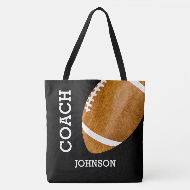 Football Coach Vintage Retro Football Personalized Tote Bag (Front)