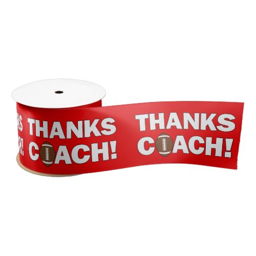 Football Coaches THANKS COACH Sports Gift Wrapping Satin Ribbon