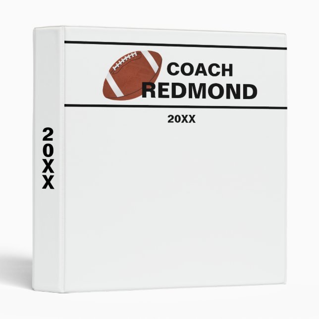 Football Coach's Personalized Binder (Front/Spine)