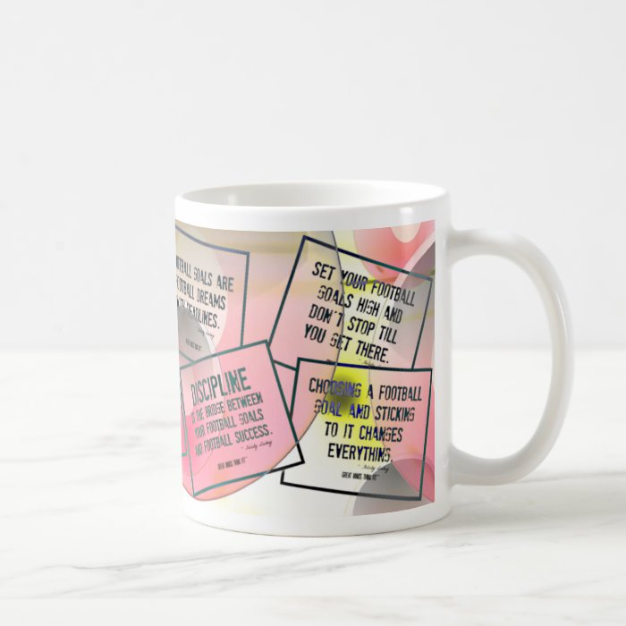 Football Coffee Mug with Quotes in Geometric Pinks