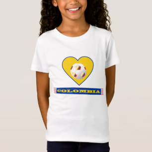 FOOTBALL COLOMBIA National Team Ball and Heart T-Shirt