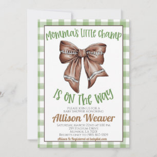 Football Coquette Baby Shower Invitation