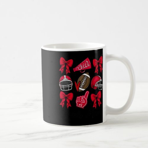 Football Coquette Bow Cheer Mom Red  Coffee Mug