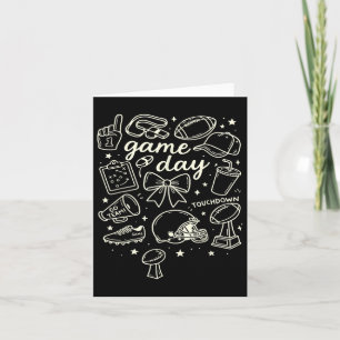Football Coquette Bow Football Mom Game Day Women Card