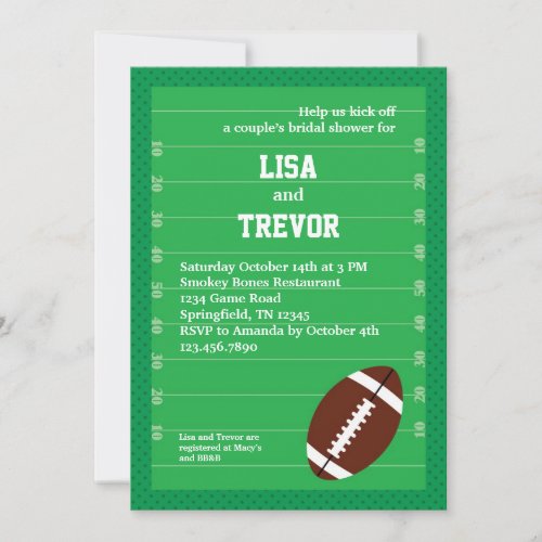 Football Couples Bridal Shower Invitation