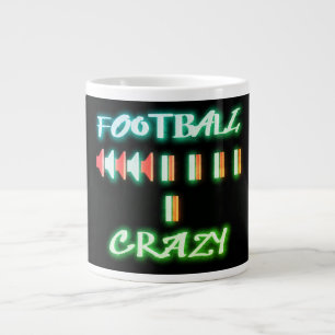 Football crazy big words and graphics giant coffee mug