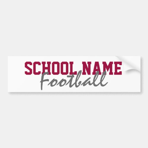Football _ Create your own School Spirit Bumper Sticker