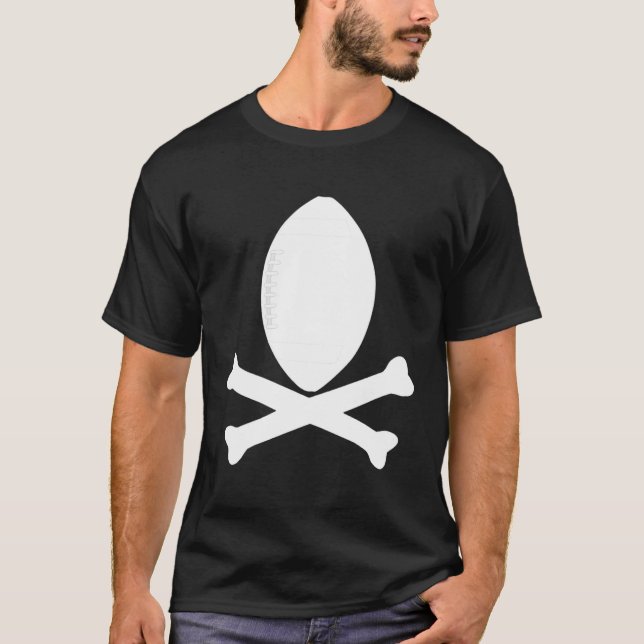 Football & Crossbones Cute No Skull Not Scary Fun  T-Shirt (Front)
