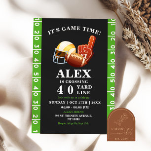 Football Crossing Yard Line Adult Birthday Invitation