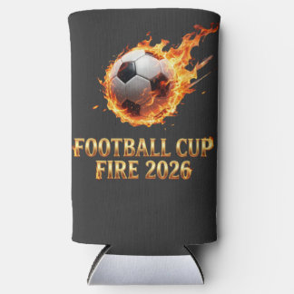 Football Cup Fire 2026 World Cup Soccer Ball Seltzer Can Cooler