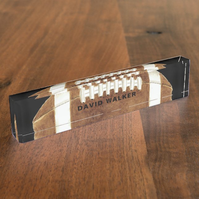 Football Custom Name Desk Name Plate (Side)