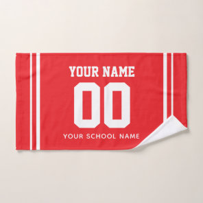 Football Custom Name & Jersey Number, Team Gift Hand Towel