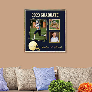Football Custom Photo Graduation Foil Prints