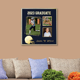 Football Custom Photo Graduation Foil Prints