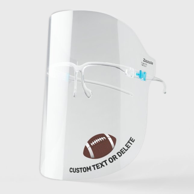 Football, Custom Text Personalized Sports Face Shield (Front Left)