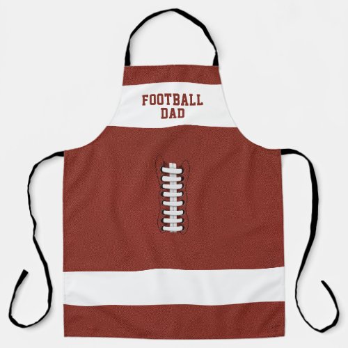 Football Dad Brown and White Mens Sports Apron