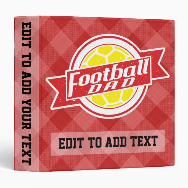 Football Dad Customizable 3 Ring Binder (Front/Spine)