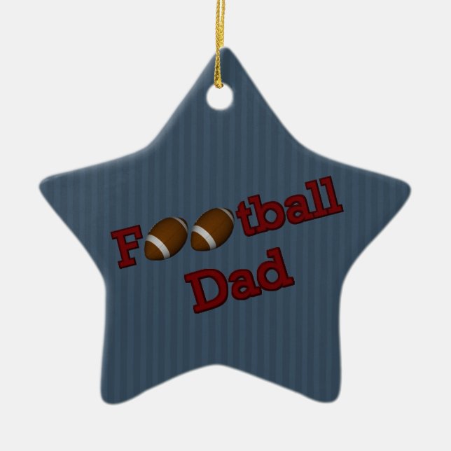 Football Dad Cute Customizable Ornament (Front)