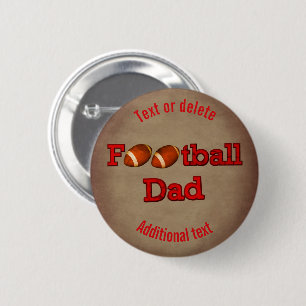 Football Dad Cute Personalized Button