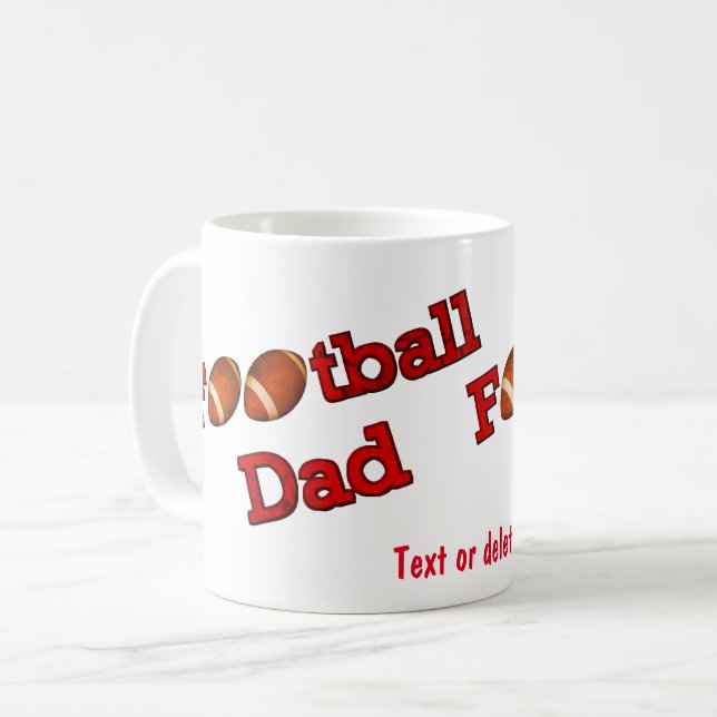 Football Dad Cute Personalized Coffee Mug (Front Left)