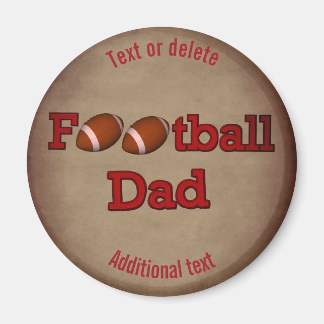 Football Dad Cute Personalized Magnet (Front)