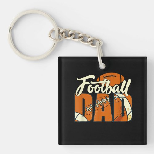 Football Dad Funny Dad Life Daddy Sports Fathers  Keychain