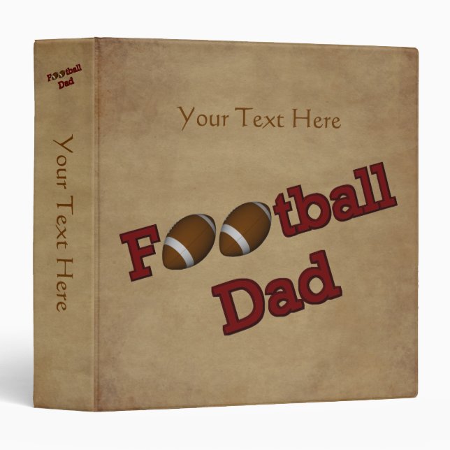 Football Dad Personalized Binder (Front/Spine)
