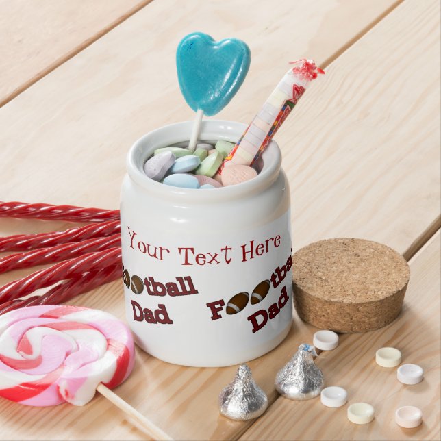 Football Dad Personalized Candy Jar (In Situ)