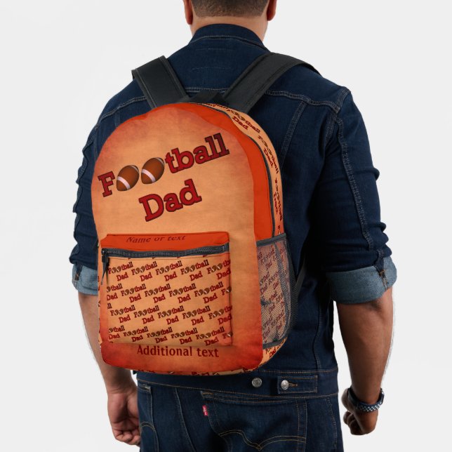 Football Dad Personalized  Printed Backpack (Insitu (Model))