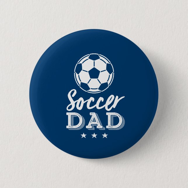 Football Dad Proud Father of Soccer Player Kid Button (Front)
