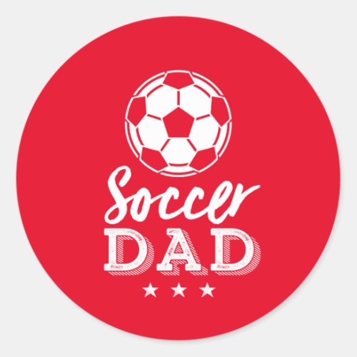 Football Dad Proud Father of Soccer Player Kid Classic Round Sticker