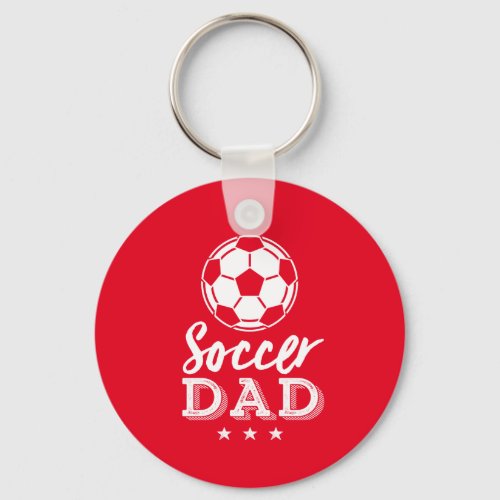 Football Dad Proud Father of Soccer Player Kid Keychain