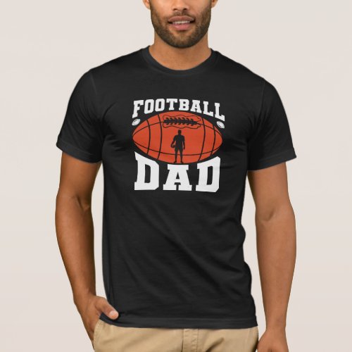 Football Dad Retro Text Design_Orange and Gray T_S T_Shirt
