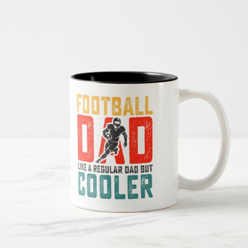 Football Dad Retro Text Design Two_Tone Coffee Mug