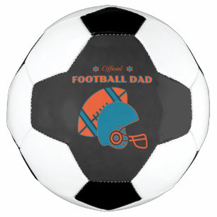 Football dad sports lovers orange blue vintage soccer ball