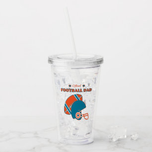 Football Dad Team Spirit Sports Champion Game Day Acrylic Tumbler