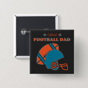 Football Dad Team Spirit Sports Champion Game Day Button