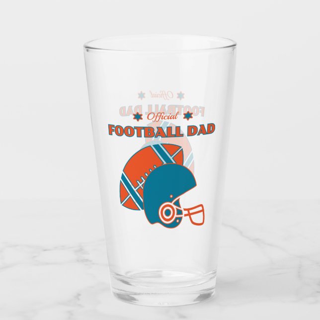 Football Dad Team Spirit Sports Champion Game Day Glass (Front)