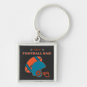 Football Dad Team Spirit Sports Champion Game Day Keychain