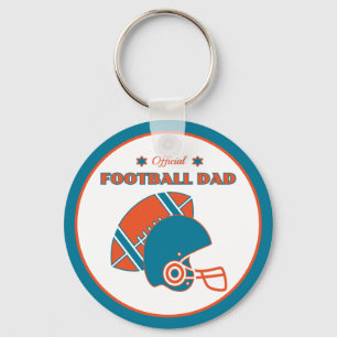 Football Dad Team Spirit Sports Champion Game Day Keychain