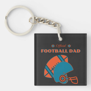 Football Dad Team Spirit Sports Champion Game Day Keychain