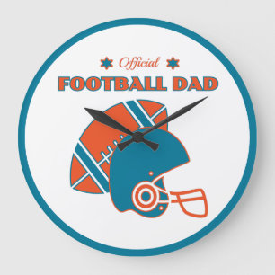Football Dad Team Spirit Sports Champion Game Day Large Clock