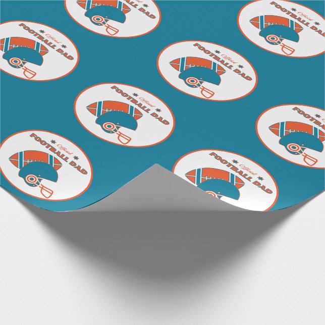 Football Dad Team Spirit Sports Champion Game Day Wrapping Paper (Corner)